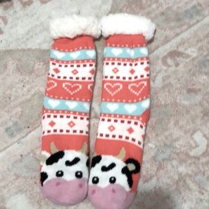 Fuzzy cows socks